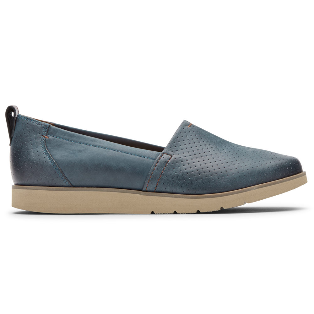 Rockport Slip-Ons Dame Blå - Cobb Hill Laci - XUSN78495